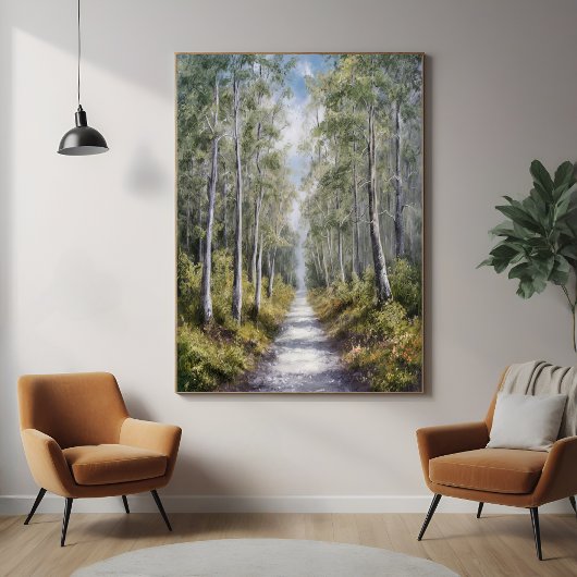 Serenwaldpfad - ruhige Landschaft Kunst, Dichtung Poster