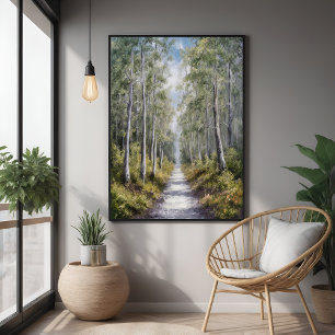 Serenwaldpfad - ruhige Landschaft Kunst, Dichtung Poster