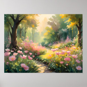 Serenwaldpfad - ruhige Natur Poster