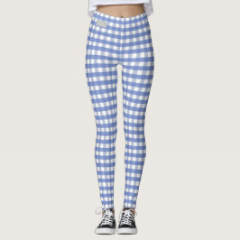 SERESHKI SAMMLUNG blaue Gingham-Leggings Leggings