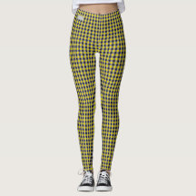 SERESHKI SAMMLUNG Gelb-Schwarz-Gingham-Leggings