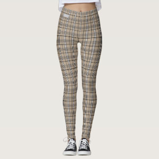 SERESHKI SAMMLUNG graue beige karierte Leggings
