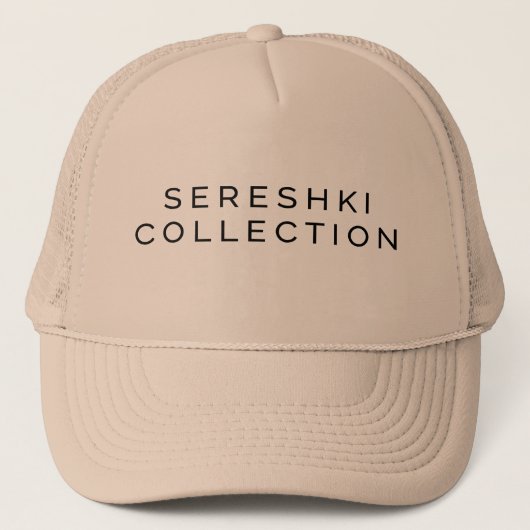 SERESHKI SAMMLUNG Logo-beige Fernlastfahrer-Hut Truckerkappe (Vorderseite)