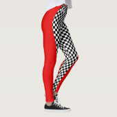SERESHKI SAMMLUNG rote Racer-Schachbrett-Leggings Leggings (Rechts)