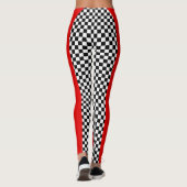 SERESHKI SAMMLUNG rote Racer-Schachbrett-Leggings Leggings (Rückseite)