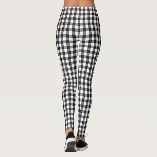 SERESHKI SAMMLUNG Schwarz-Gingham-Leggings Leggings (Rückseite)