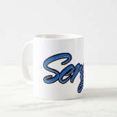 Serge Vorname Name blue Tasse Kaffeetasse (Vorderseite Links)
