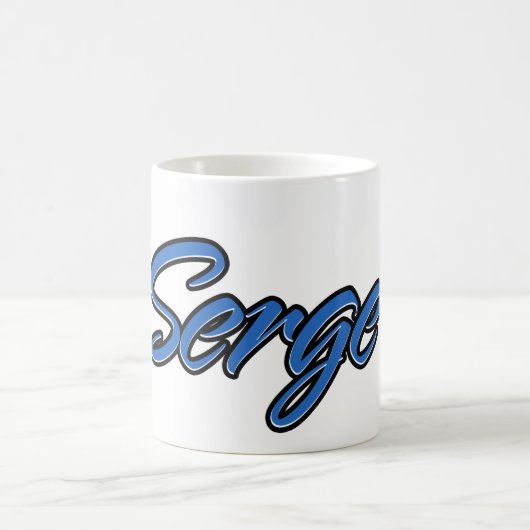 Serge Vorname Name blue Tasse Kaffeetasse (Mittel)