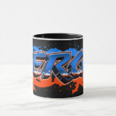 Serge Vorname Name Graffiti blue orange Tasse (Zentrum)