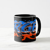 Serge Vorname Name Graffiti blue orange Tasse (VorderseiteRechts)