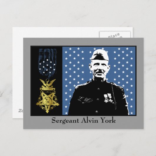 Sergeant Alvin York - Ehrenmedaille Postkarte (Vorne/Hinten)