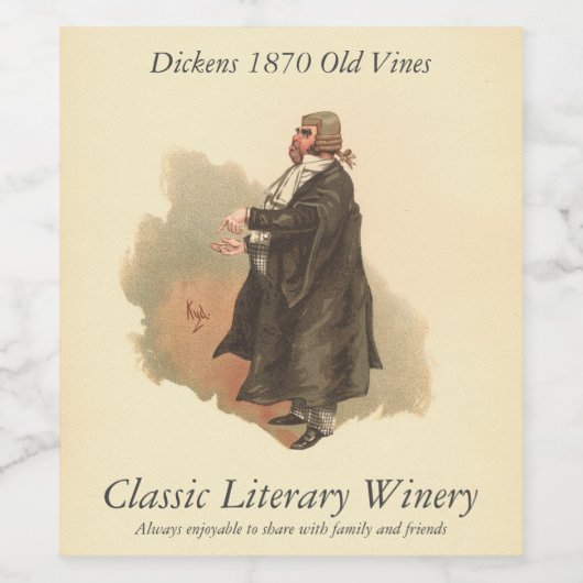 Sergeant Buzfuz von Kyd Dickens The Pickwick Paper Weinetikett (Einzelnes Label)