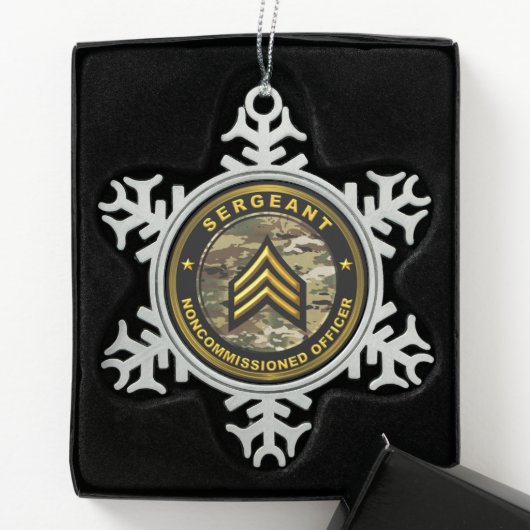 Sergeant Christmas Schneeflocken Zinn-Ornament (Box)