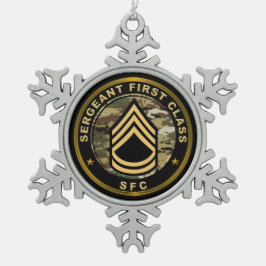 Sergeant First Class SFC  Schneeflocken Zinn-Ornament