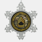 Sergeant First Class Weihnachtsmetallschmuck Schneeflocken Zinn-Ornament (Vorderseite)