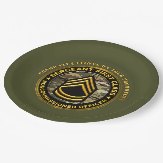 Sergeant First Class-Werbeaktion Pappteller (Schrägansicht)