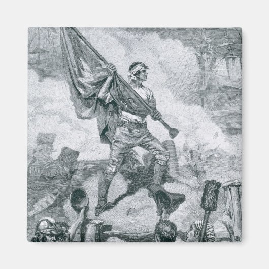 Sergeant Jasper bei der Schlacht von Fort Moultrie Magnet (Vorne)