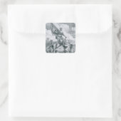 Sergeant Jasper bei der Schlacht von Fort Moultrie Quadratischer Aufkleber (Tasche)