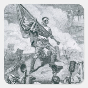 Sergeant-Jaspis am Kampf des Forts Moultrie Quadratischer Aufkleber