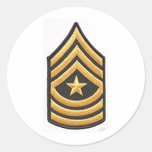 SERGEANT MAJOR E-9 RUNDER AUFKLEBER (Vorderseite)