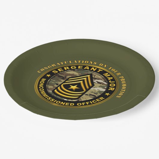 Sergeant Major Werbeaktion Pappteller (Schrägansicht)