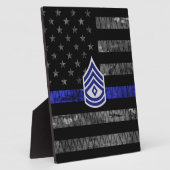 Sergeant mit Diamond Thin Blue Line Distressed Fl Fotoplatte (Seite)