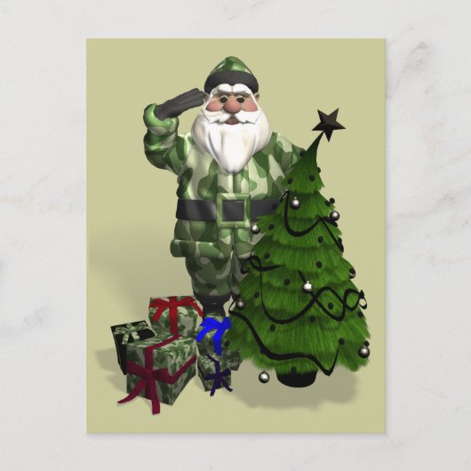 Sergeant Santa Claus Feiertagspostkarte (Vorderseite)