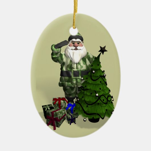 Sergeant Santa Claus Keramikornament (Vorne)