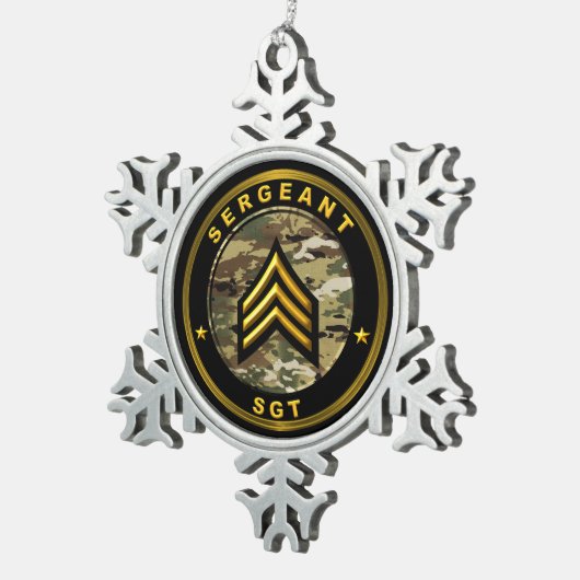 Sergeant SGT Schneeflocken Zinn-Ornament (Rechts)