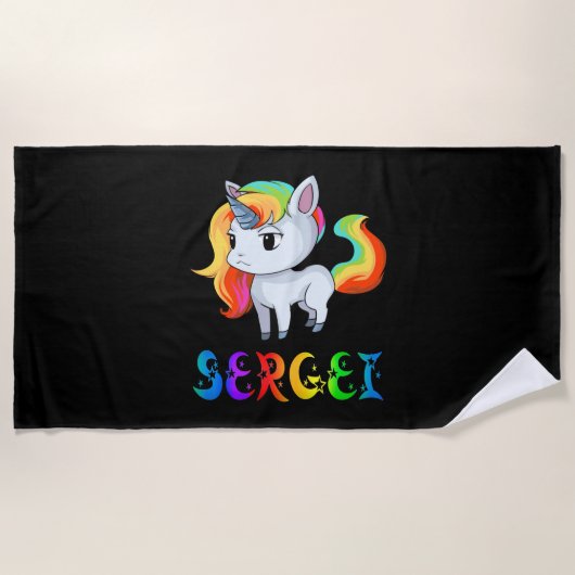 Sergei Unicorn Strandtuch (Vorderseite)