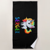 Sergei Unicorn Strandtuch (Vorderseite)