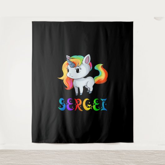 Sergei Unicorn Wandteppich (Vorderseite)