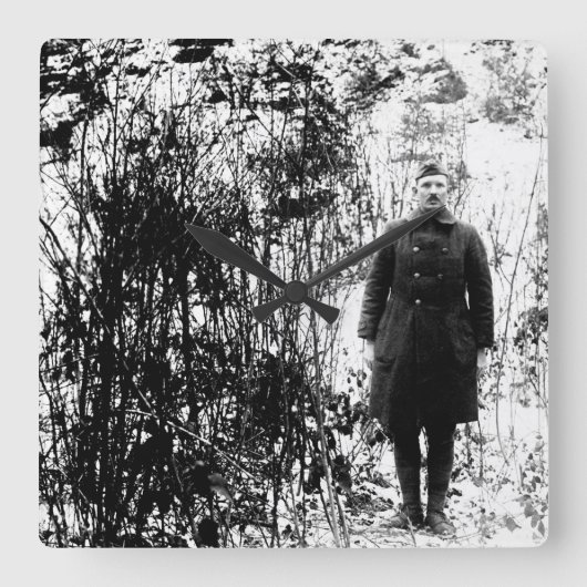 Sergt. Alvin C. York, 328. Infantry_War Bild Quadratische Wanduhr (Vorderseite)