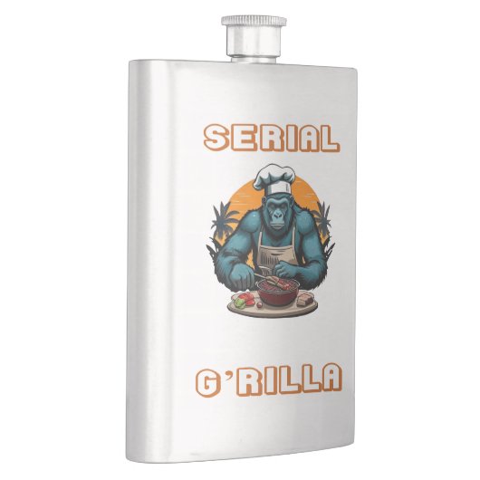 Serial G'rilla Master GRILLEN Griller Fun Pun Flachmann (Rechts)