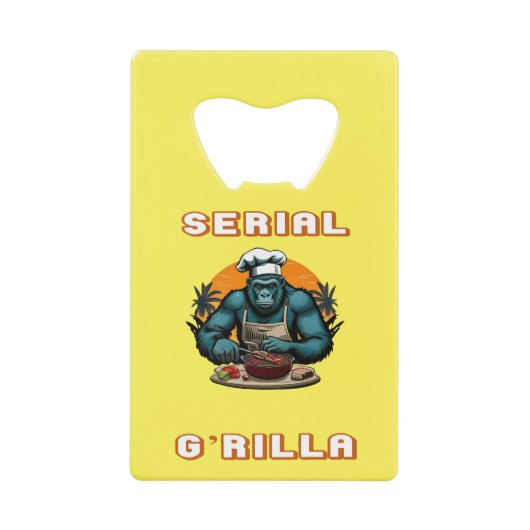 Serial G'rilla Master GRILLEN Griller Fun Pun Geldbeutel Flaschenöffner (Vorderseite)