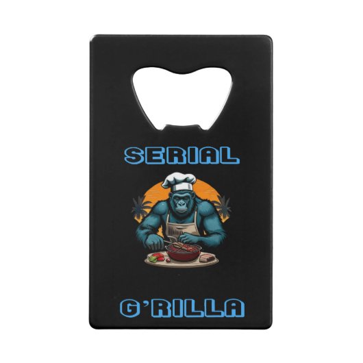 Serial G'rilla Master GRILLEN Griller Fun Pun Geldbeutel Flaschenöffner (Vorderseite)