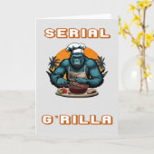 Serial G'rilla Master GRILLEN Griller Fun Pun Karte (Gelbe Blume)