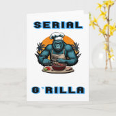 Serial G'rilla Master GRILLEN Griller Fun Pun Karte (Gelbe Blume)