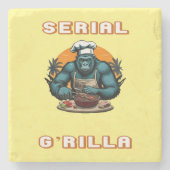 Serial G'rilla Master GRILLEN Griller Fun Pun Steinuntersetzer (Vorderseite)
