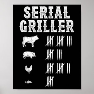 Serial Griller Funny Grill Grillen Master Fun Poster