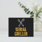 Serial Griller Grill GRILLEN Master Grill Besteck Postkarte (Stehend Vorderseite)