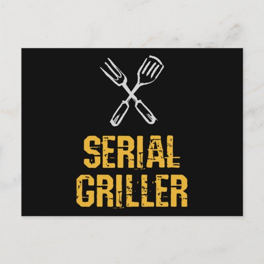 Serial Griller Grill GRILLEN Master Grill Besteck Postkarte (Vorderseite)