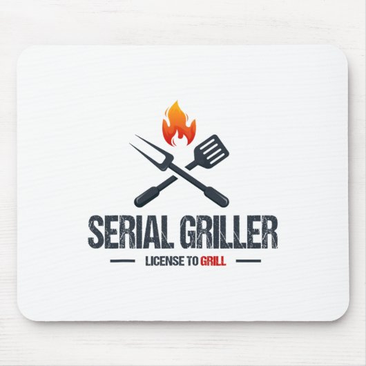 Serial Griller Grillen Smoker Grillmaster Funny Gr Mousepad (Vorne)