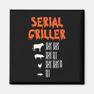 Serial Griller Lazy Halloween Kostüm Funny Grillen Magnet