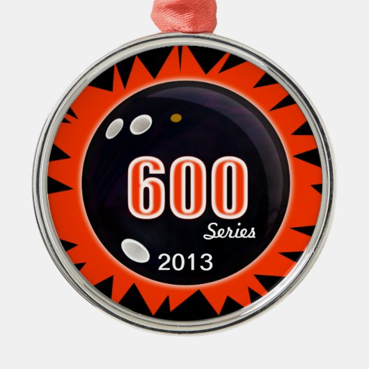 Serie 600 Bowling Silbernes Ornament (Vorne)