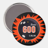 Serie 600 in League Bowling, Black Ball & Red, Magnet (Vorderseite/Rückseite)