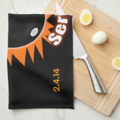 Serie 800 in Schwarz und Orange Küchentuch (Viertel Falte)