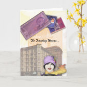 Serie "Reisende Frauen" - Flapper Karte (Gelbe Blume)