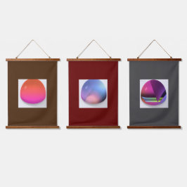 Serie von 3 Glasdächern Wandteppich Mit Holzrahmen