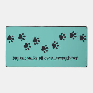 Serie von Black Paw Prints Design Desk Mat Schreibtischunterlage